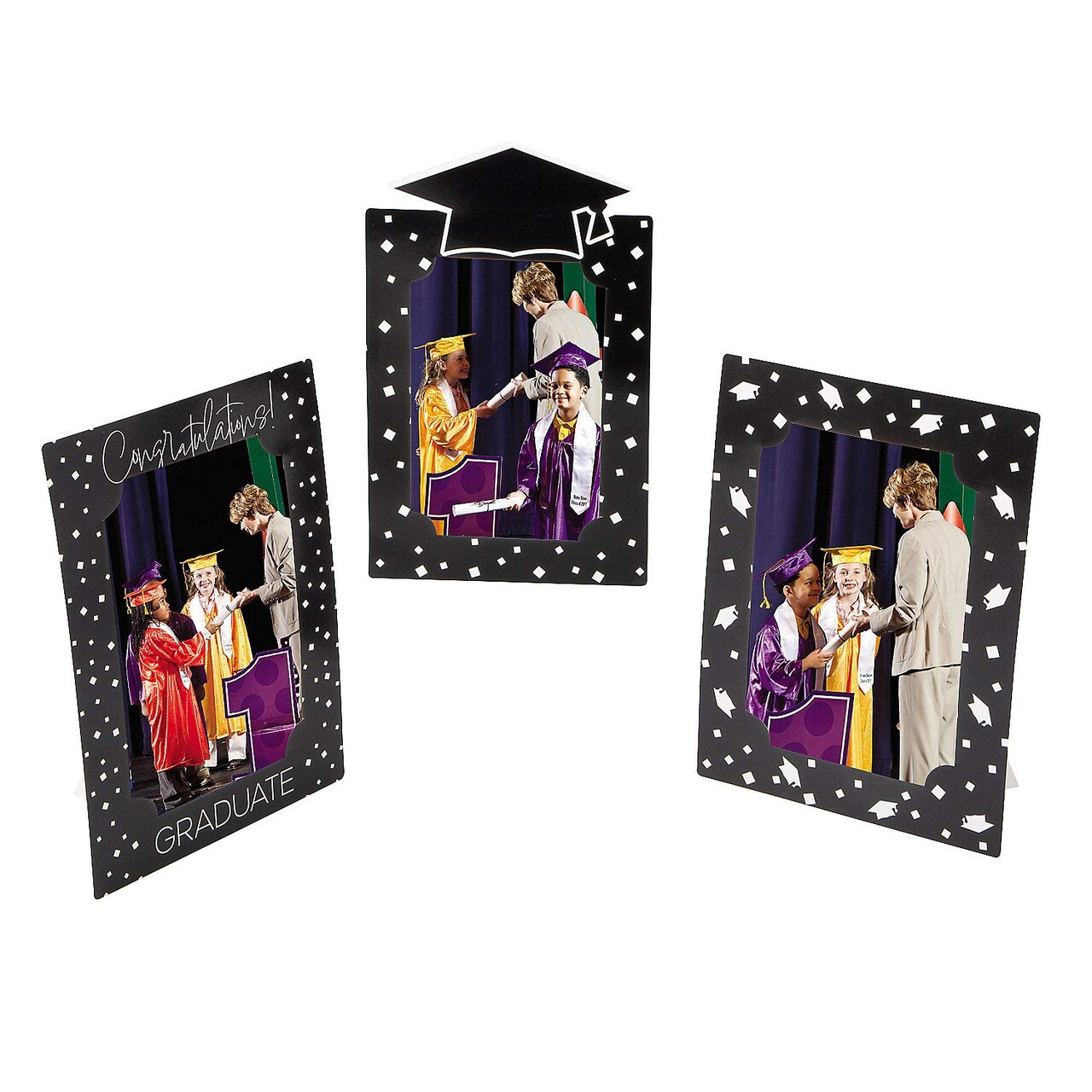 8" – 9 1/2" Graduate Photo Frame Tabletop Centerpieces 3 Pieces